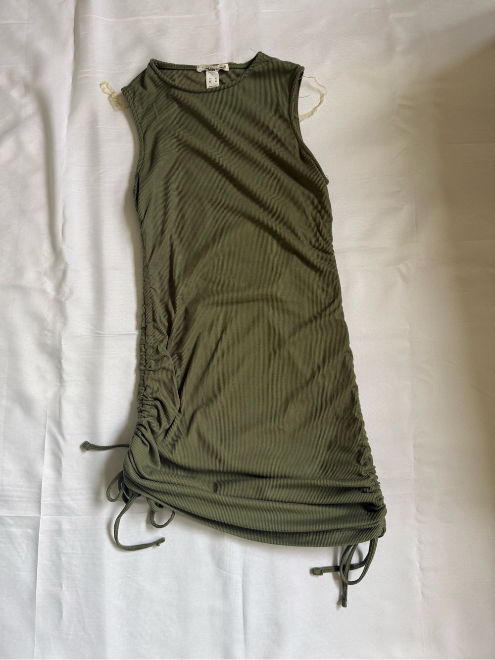 Charlotte Russe Olive Green Ruched Side Tank Dress